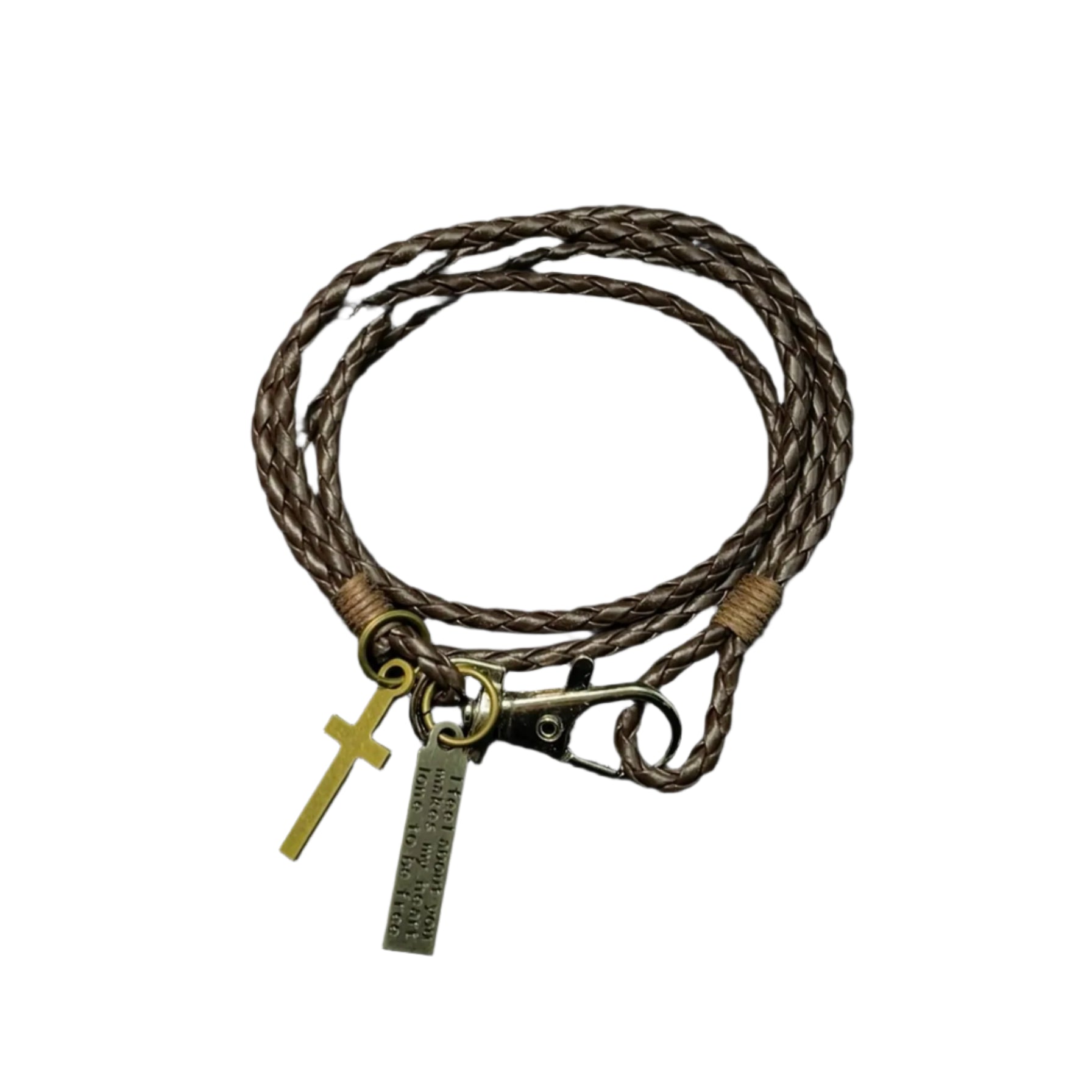 Vintage Leather rope cross bracelet
